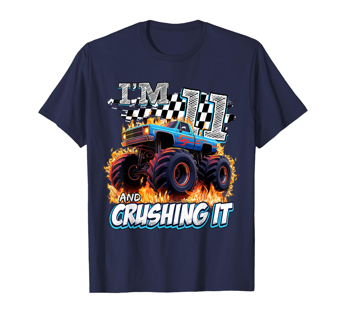 11 Year Old Boys Monster Truck It's My 11th Birthday Party T-Shirt