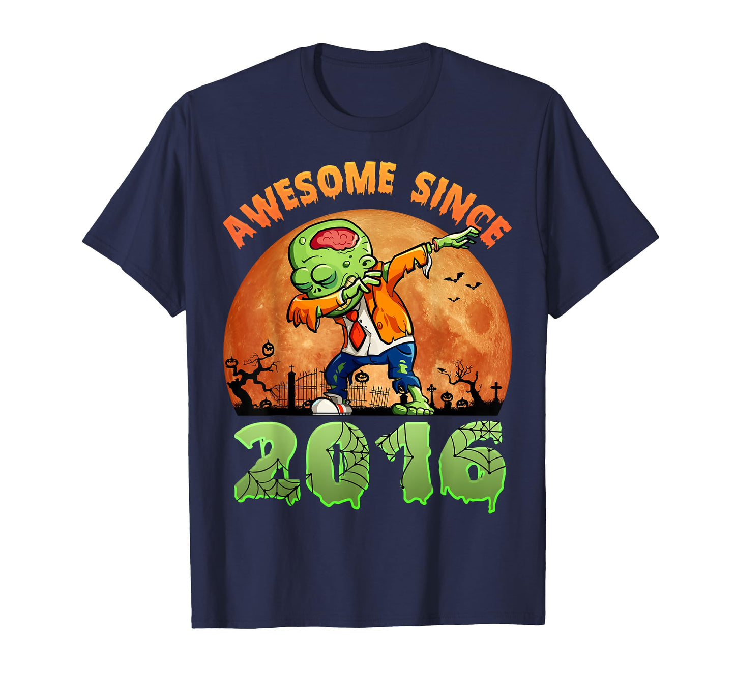 8th Birthday Halloween 8 Years Old Zombie Awesome Since 2016 T-Shirt