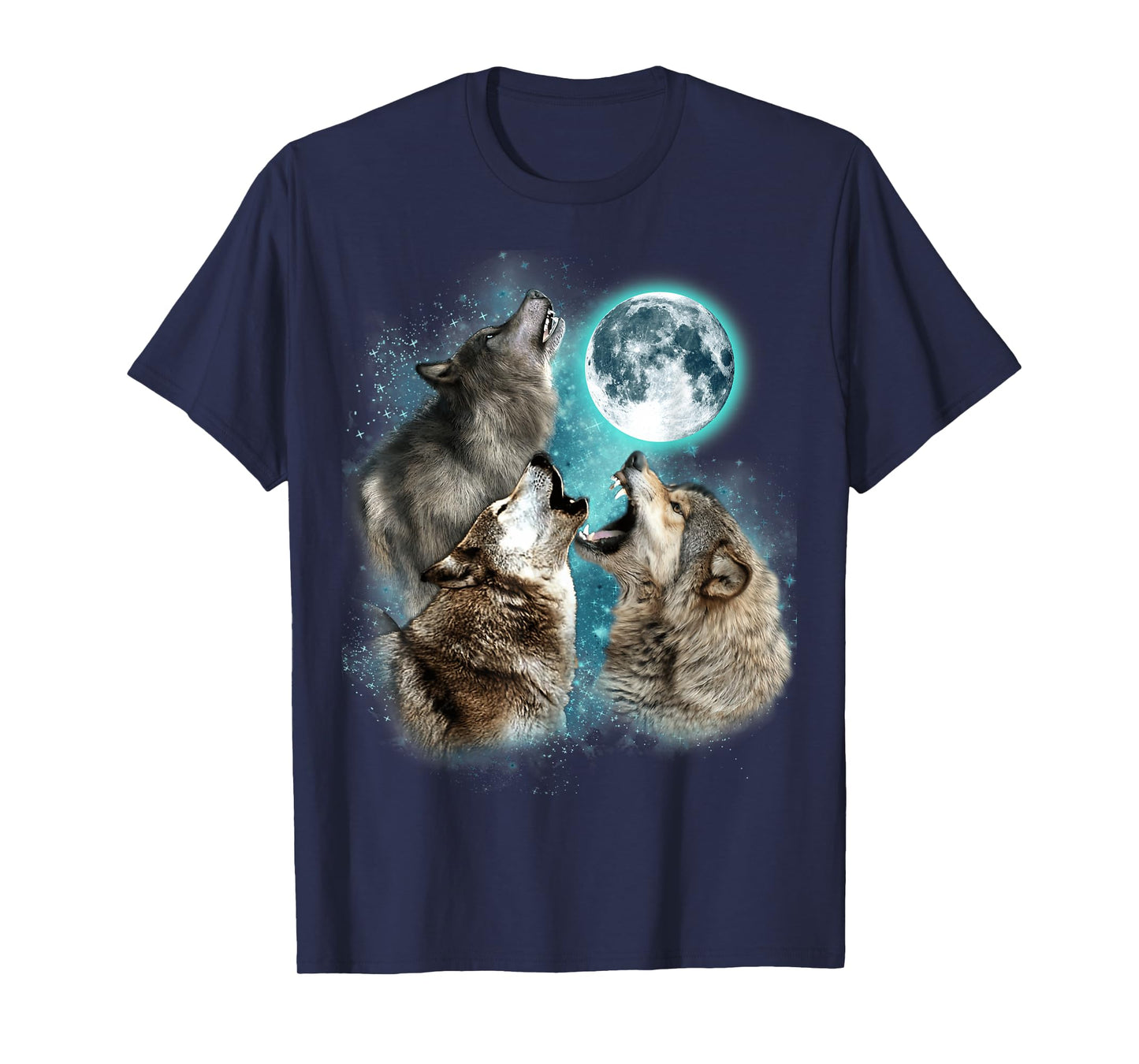 3 Wolf Moon Howling Wolf Head Funny Wolves For Men Women T-Shirt
