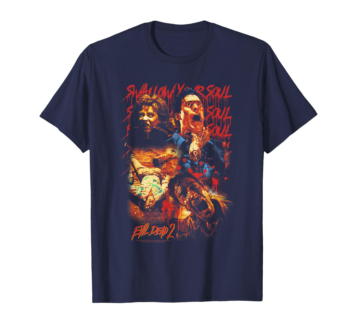 Evil Dead 2 Swallow Your Soul Collage Horror Movie T-Shirt