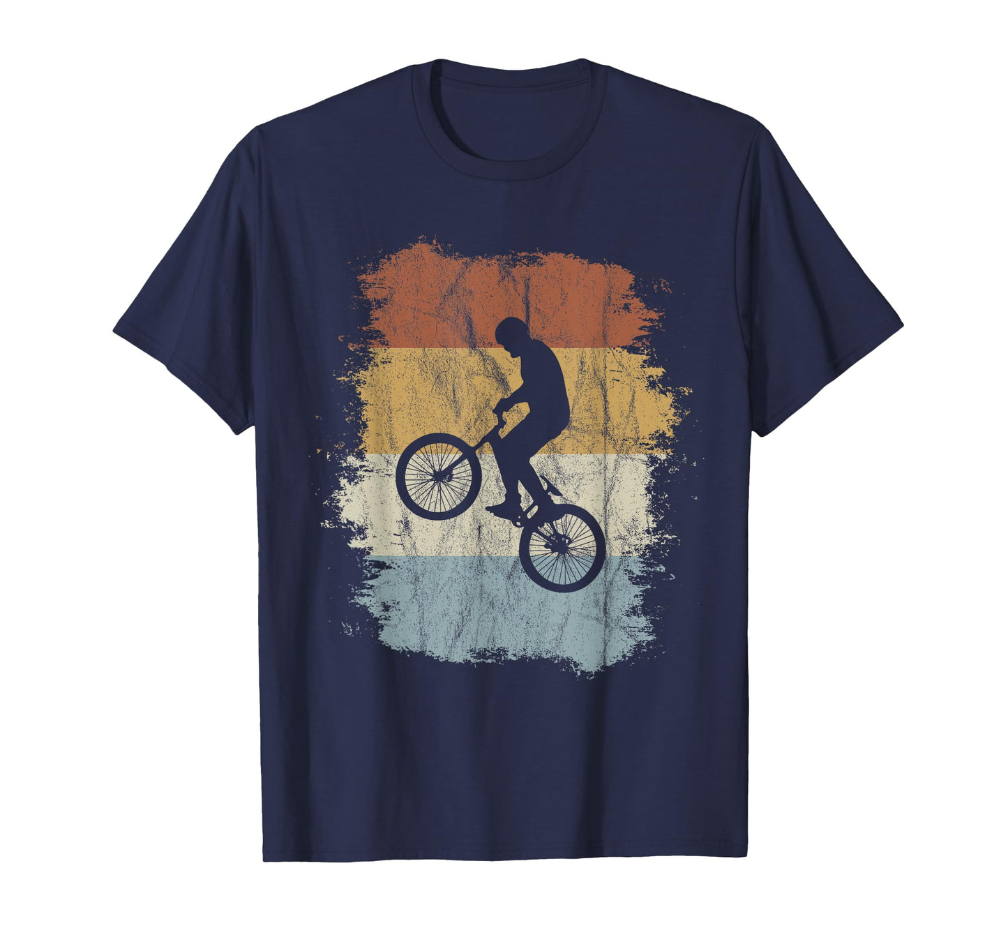 Rad Eighties Retro Bike Silhouette BMX Wheelie T-Shirt