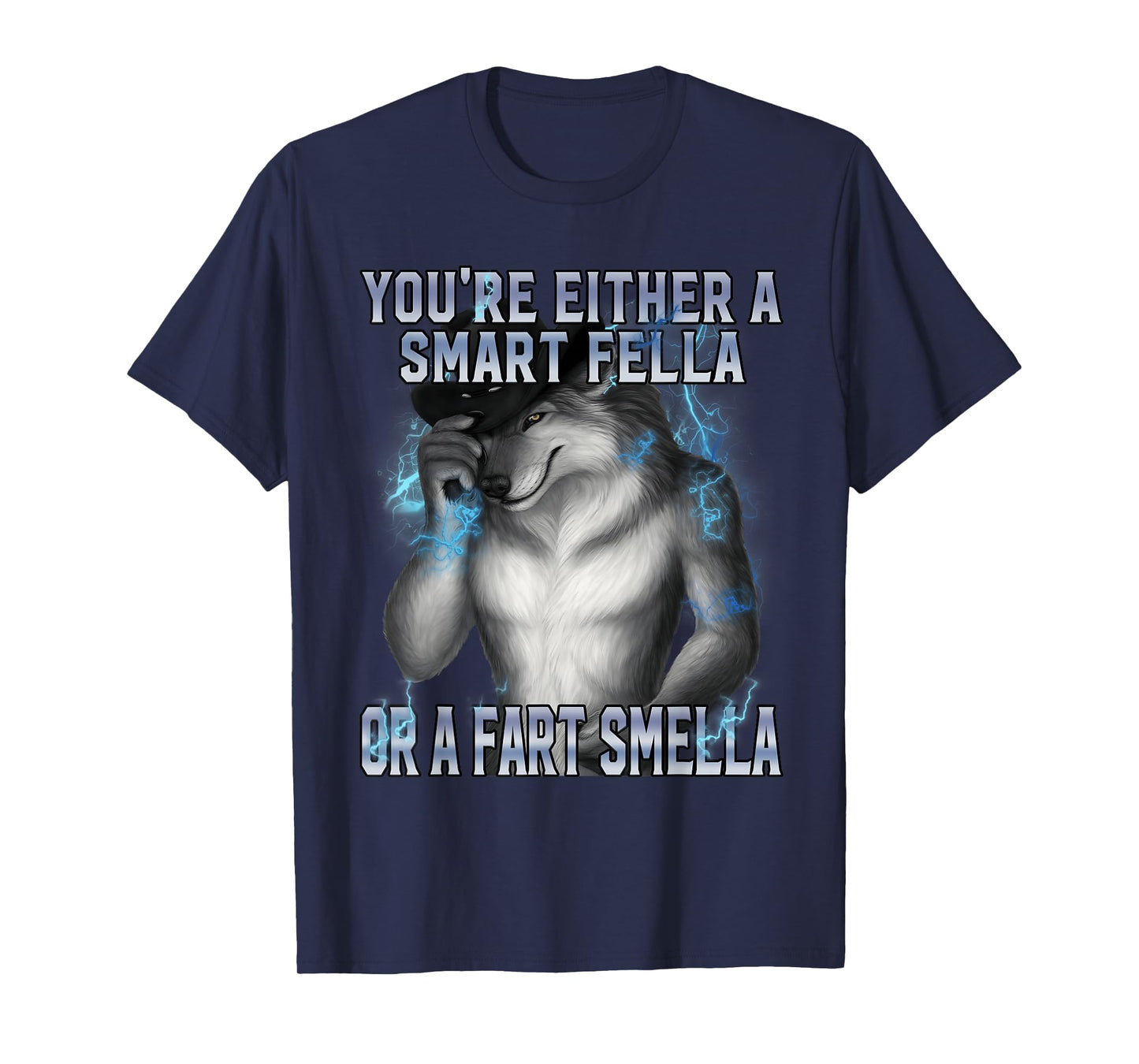 Smart Fella Alpha Wolf Meme Funny Werewolf Cursed Meme T-Shirt