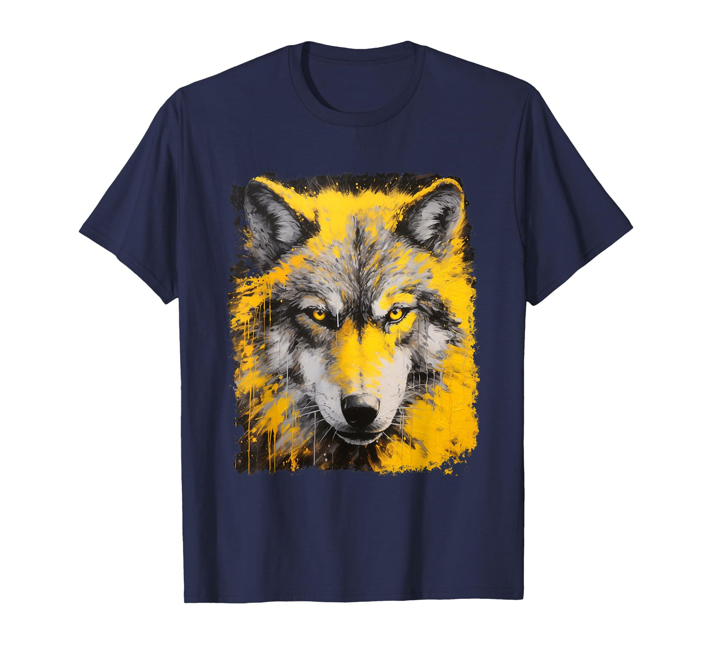 Pop Art Vintage Zoo Animal Yellow Wolf T-Shirt