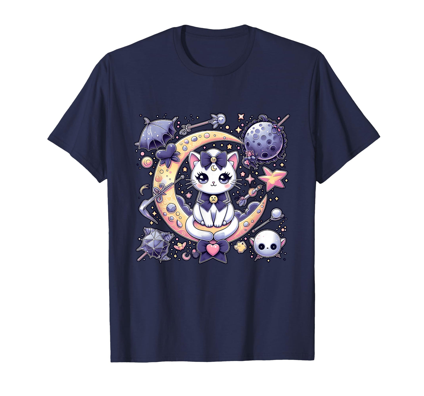 Sailor Meow Cute Moon Cat Space Magic Gothic Halloween T-Shirt