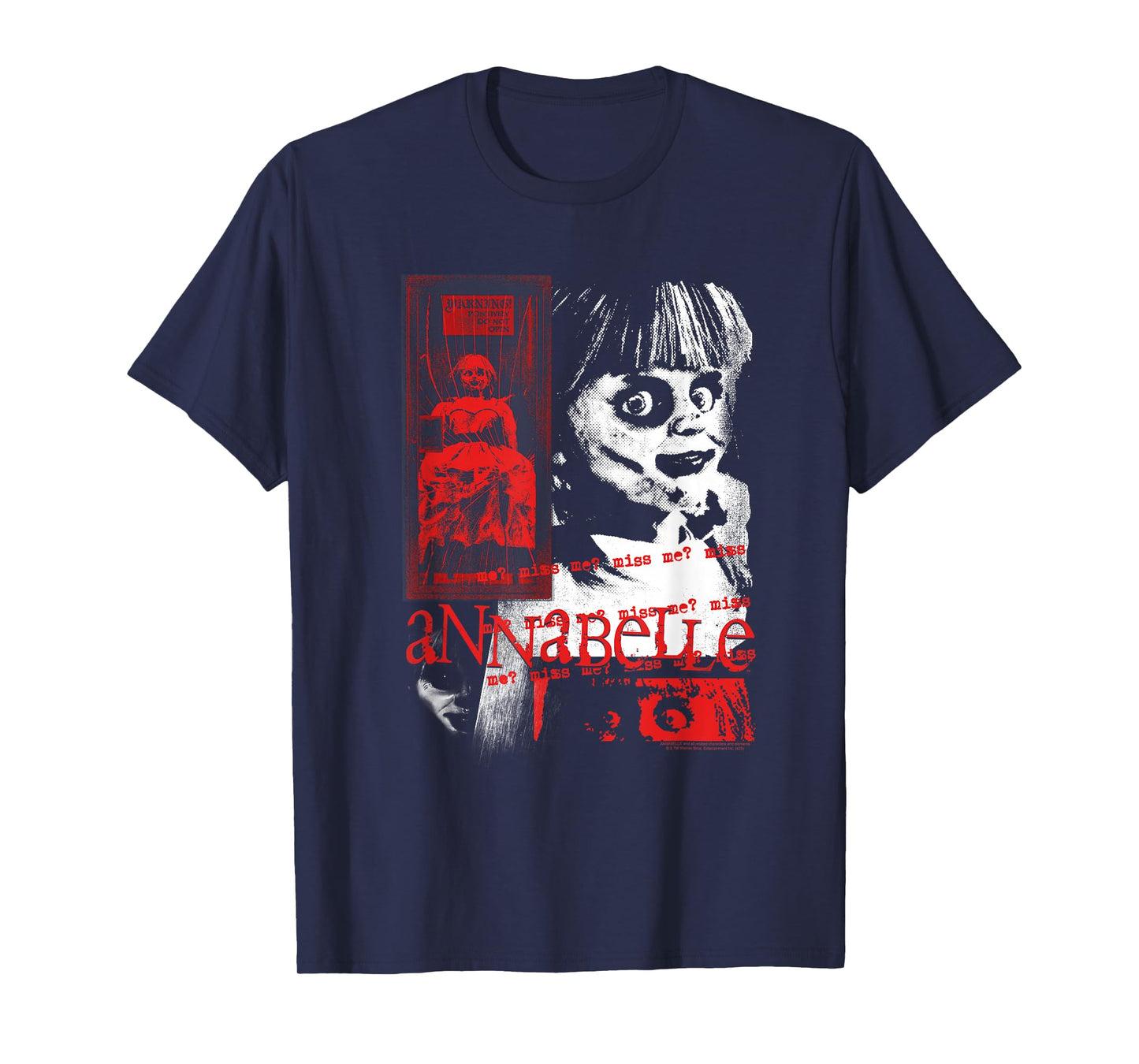Annabelle High Contrast Zine Collage Horror Movie T-Shirt
