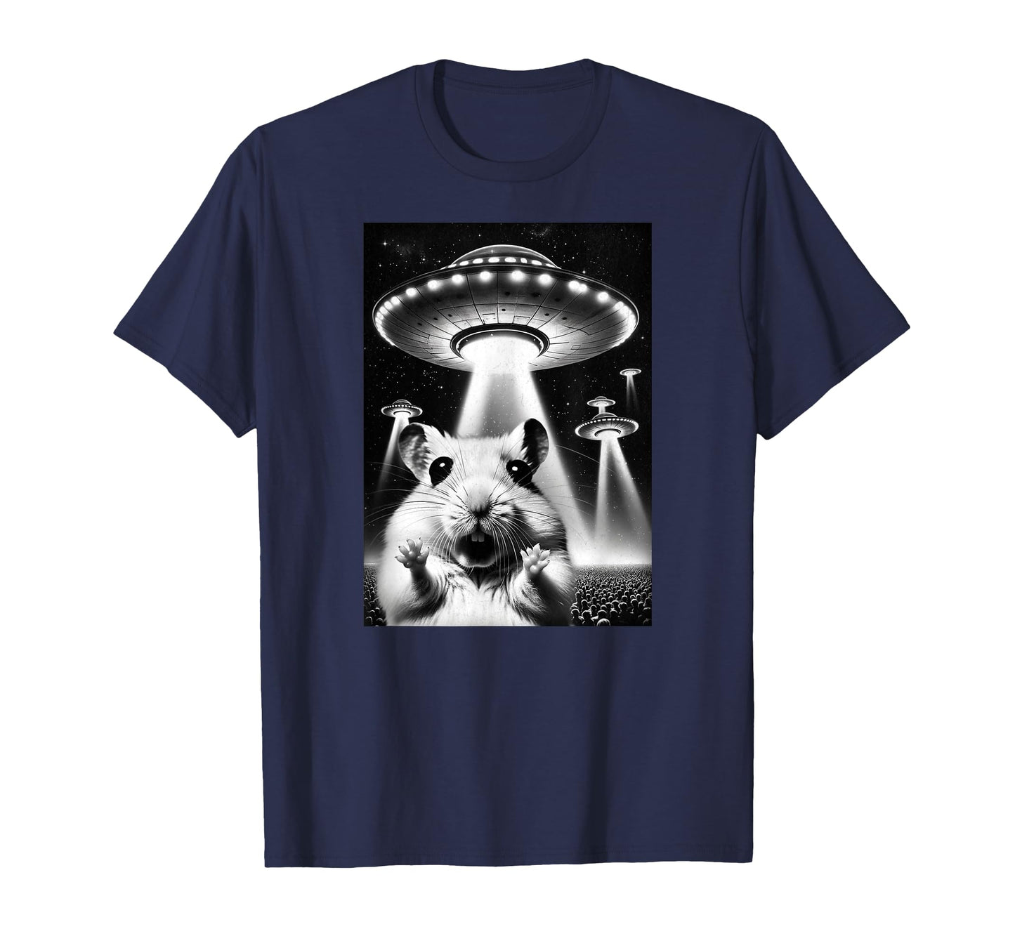 Hamster UFO | Funny Invasion Meme Alien Hamster UFO Selfie T-Shirt