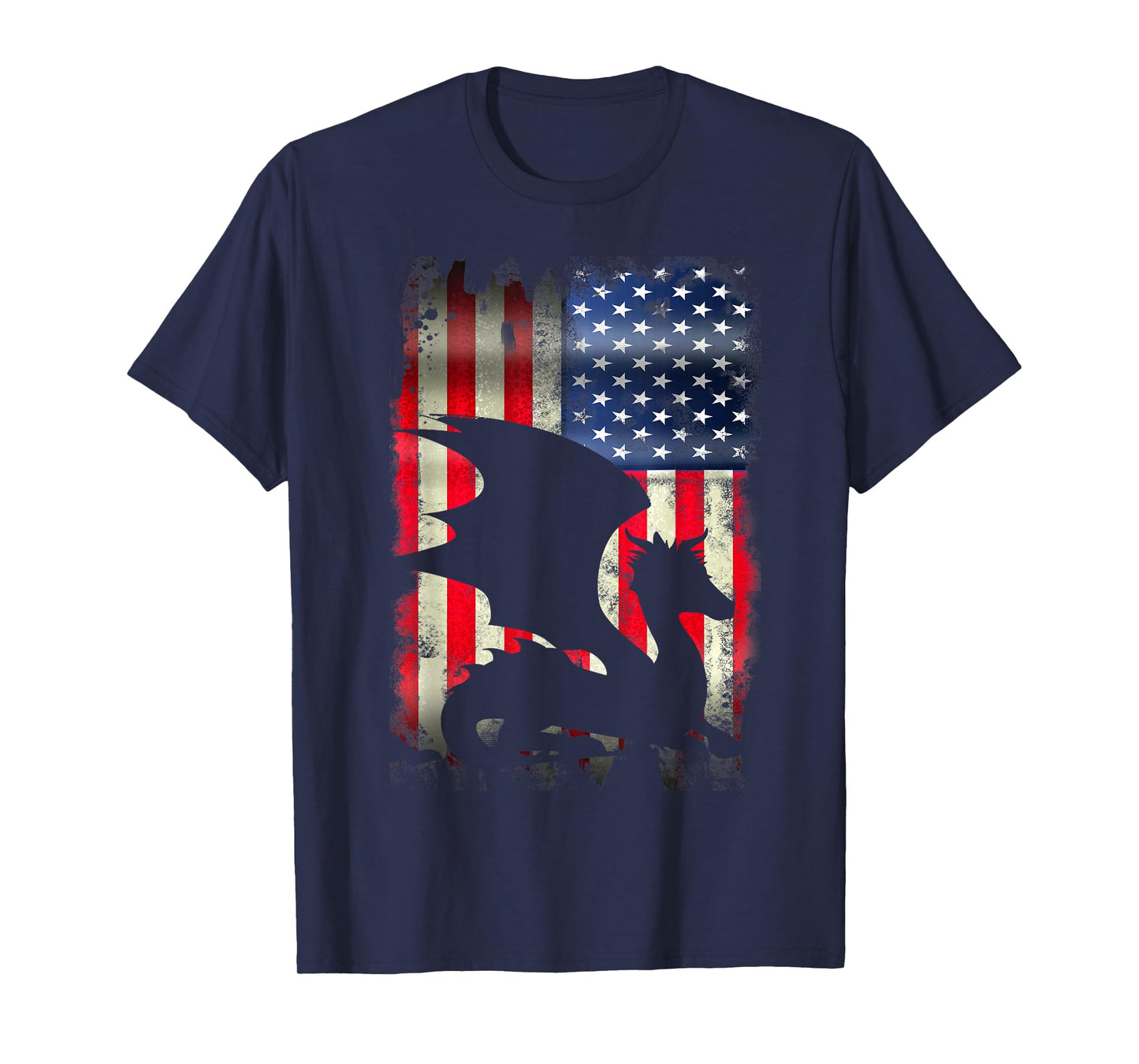 Dragon USA American Flag 4th of July Patriotic Merica T-Shirt