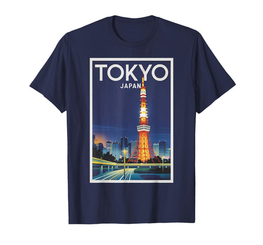 Tokyo Japan Retro Night Skyline Enthusiasts T-Shirt
