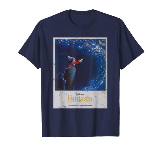 Disney Mickey Mouse Fantasia Retro Poster T-Shirt Small