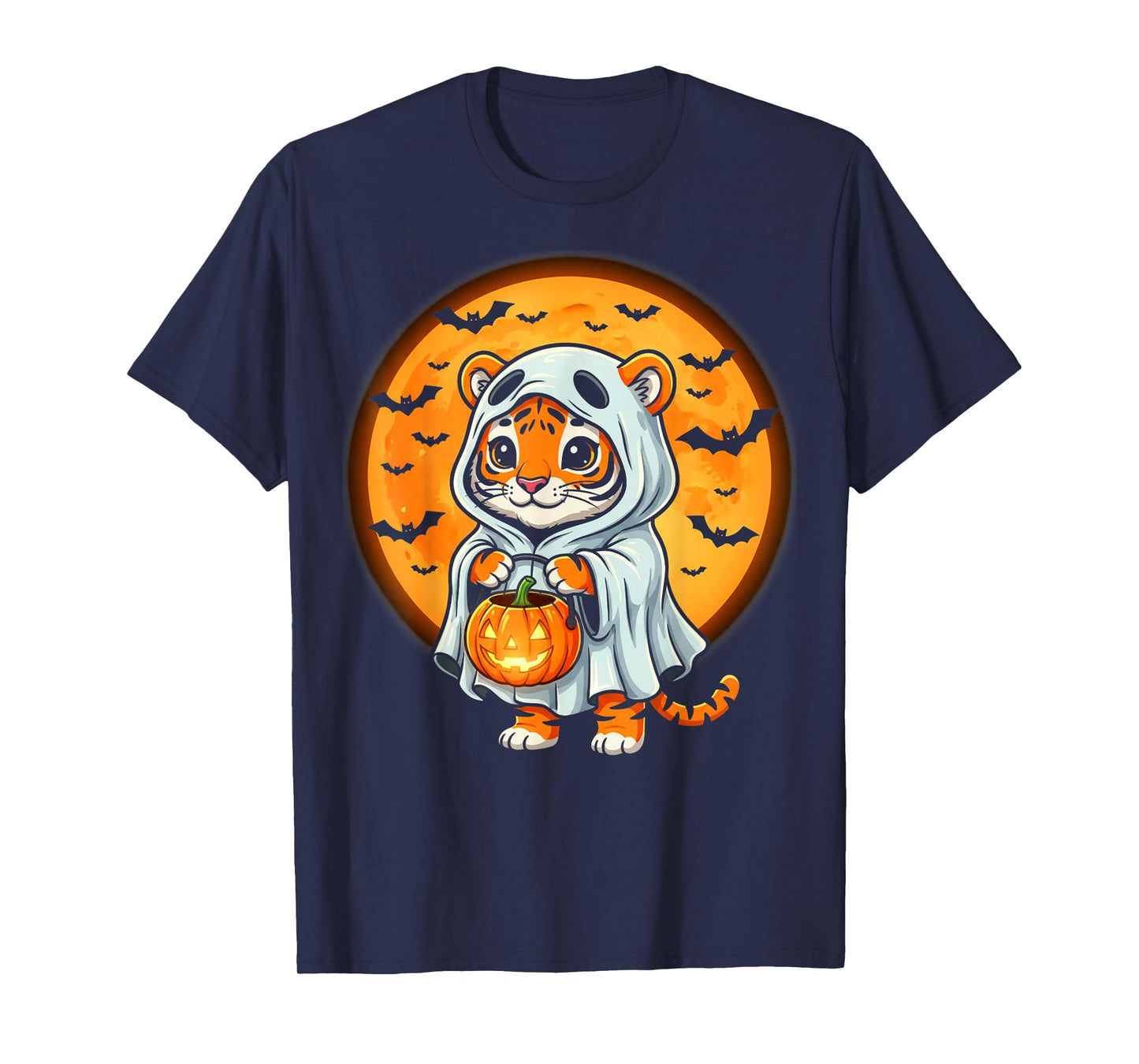 Cute Halloween Tiger Ghost for Animal Lovers T-Shirt