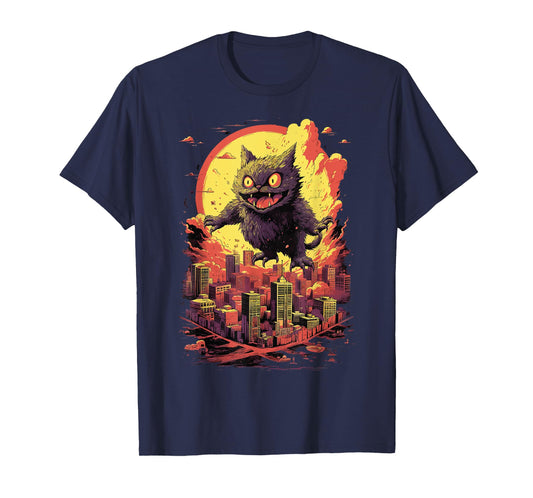 catzilla cat jumping for lover of big cats kitty kitten T-Shirt