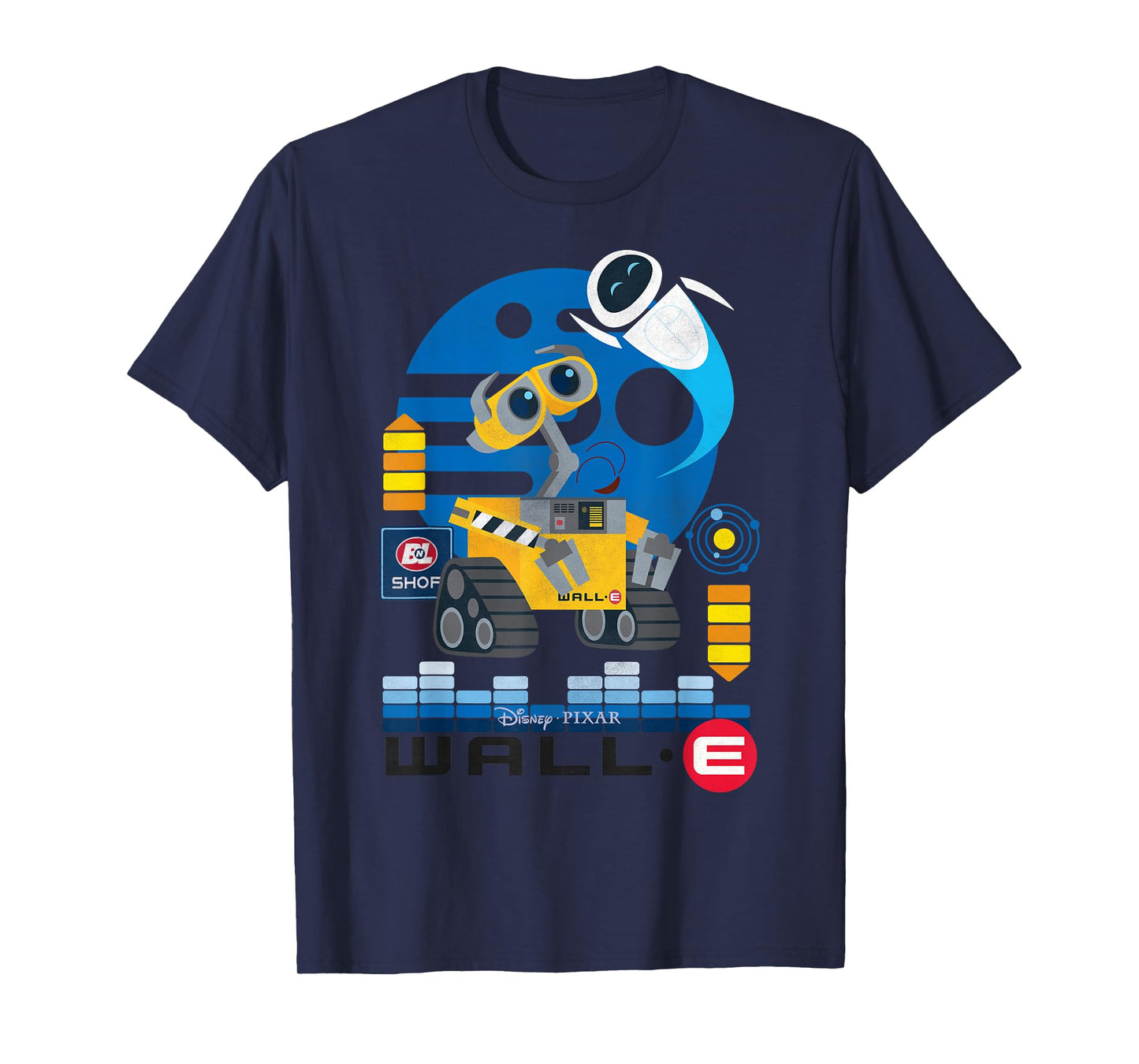 Disney Pixar Wall-E and EVE Distressed Friendship Portrait T-Shirt Small