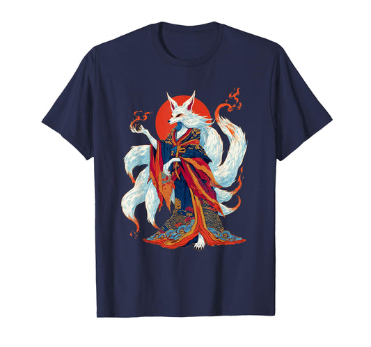 Anime Vintage Kitsune Spirit Yokai Japanese Demon T-Shirt