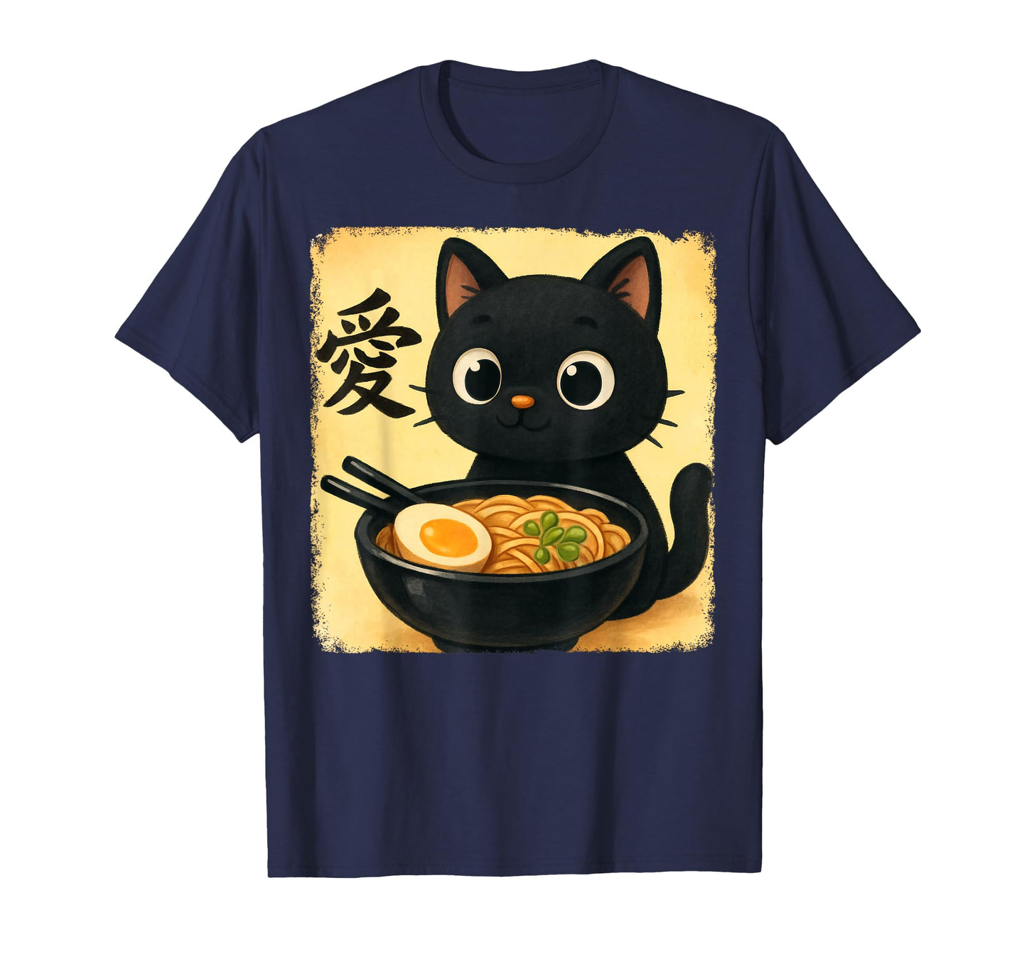 Funny Cat Ramen Graphic Japanese Kawaii Manga Anime T-Shirt