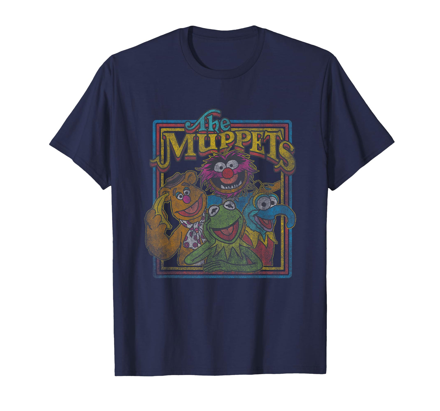 Disney The Muppets Group Shot Retro Vintage Chest Poster T-Shirt