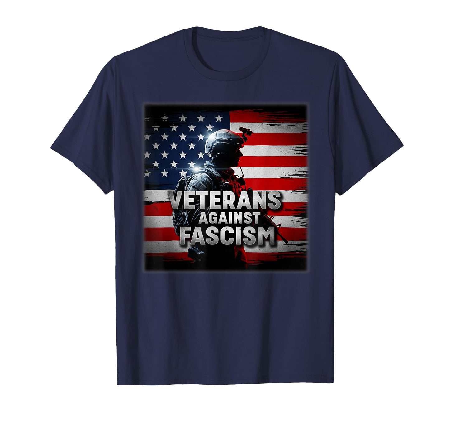 Veterans Against Fascism Vintage US Army Patriotic Soldier T-Shirt