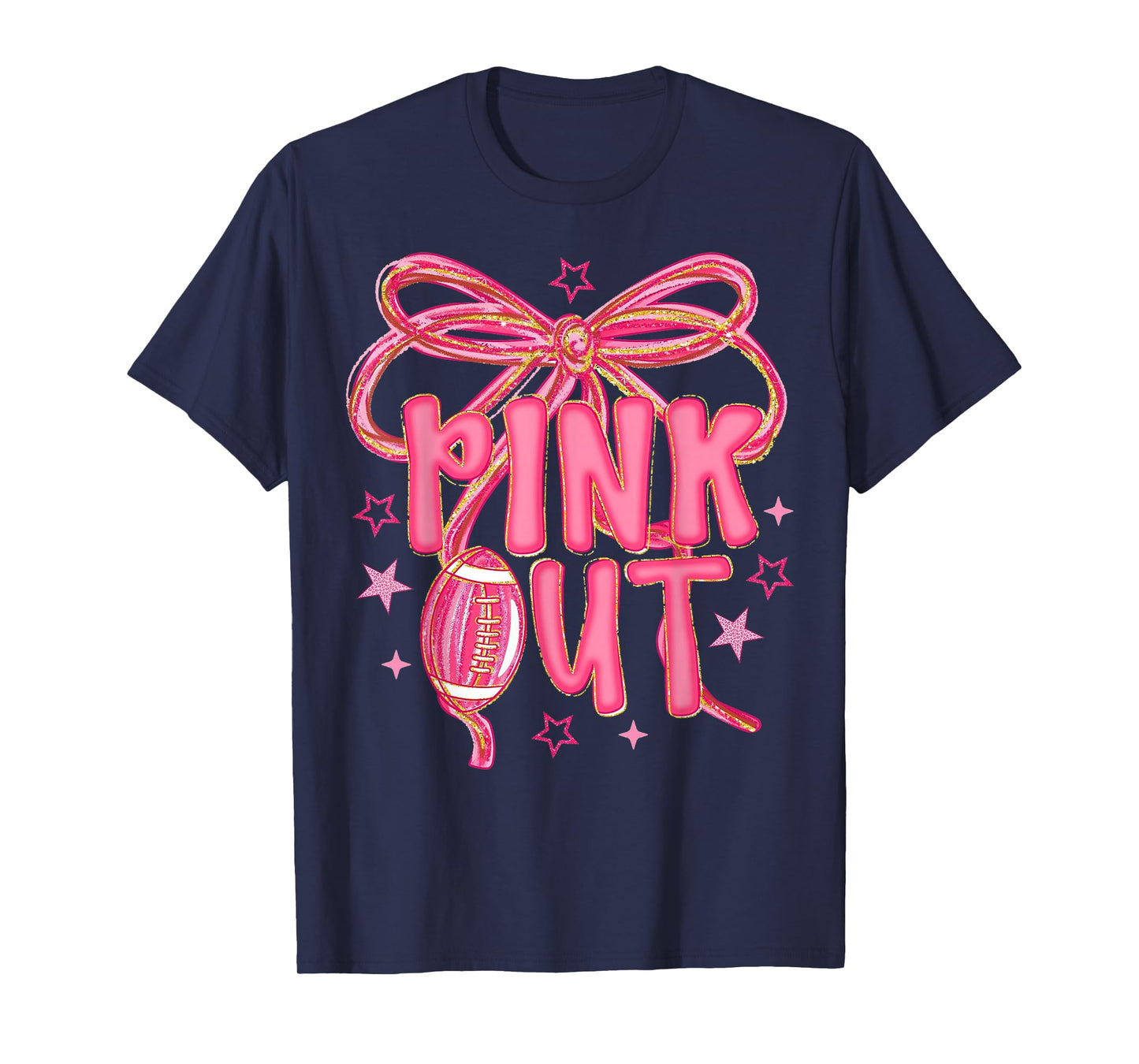 Football Pink Out Breast Cancer Football Game Day T-Shirt
