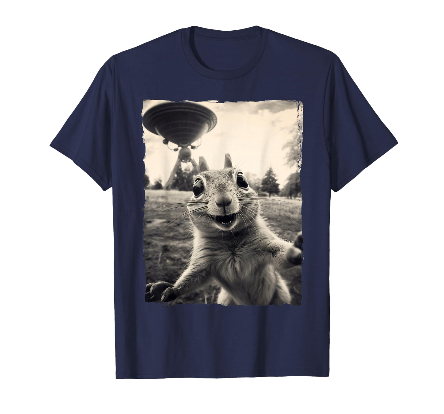 Squirrel Selfie with UFOs Squirrel Mom Funny Squirrel Lover T-Shirt