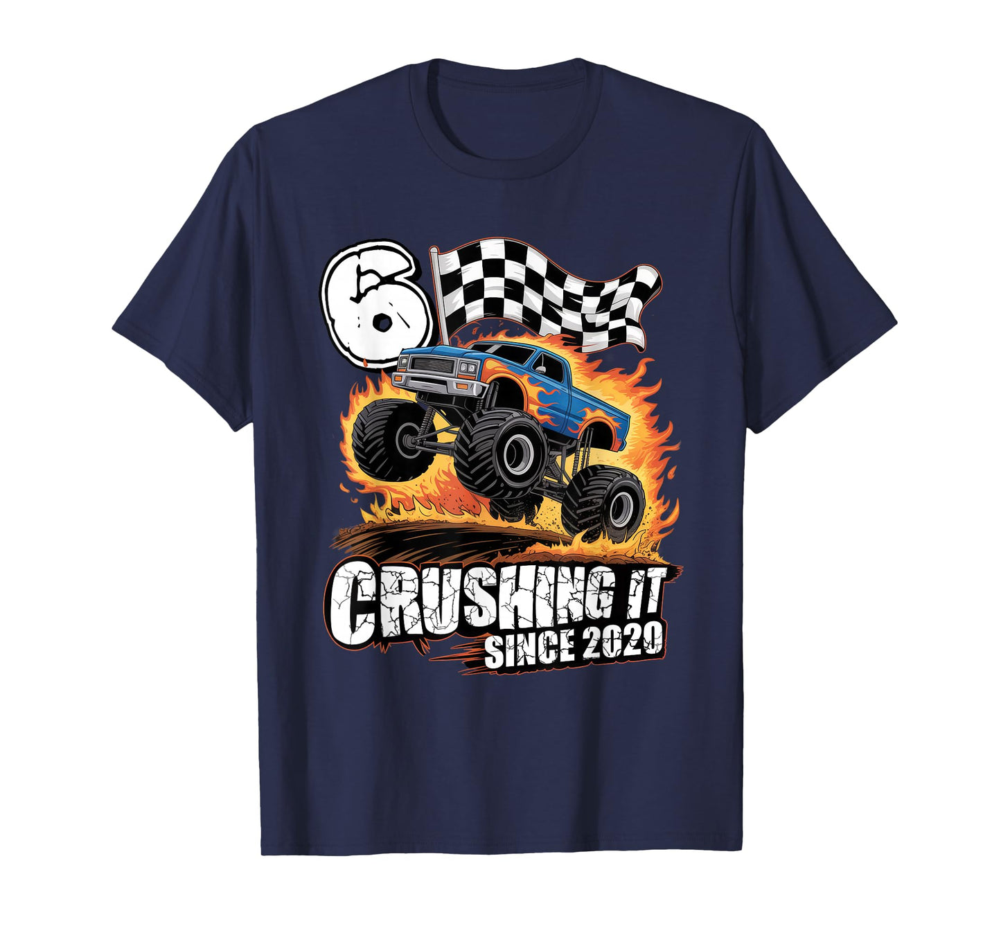 Birthday Monster Truck 6 Year Old Boys 6th Party Born 2020 T-Shirt