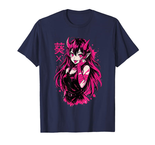 Goth Anime Waifu Kawaii Manga Girl | Creepy Horror Aesthetic T-Shirt