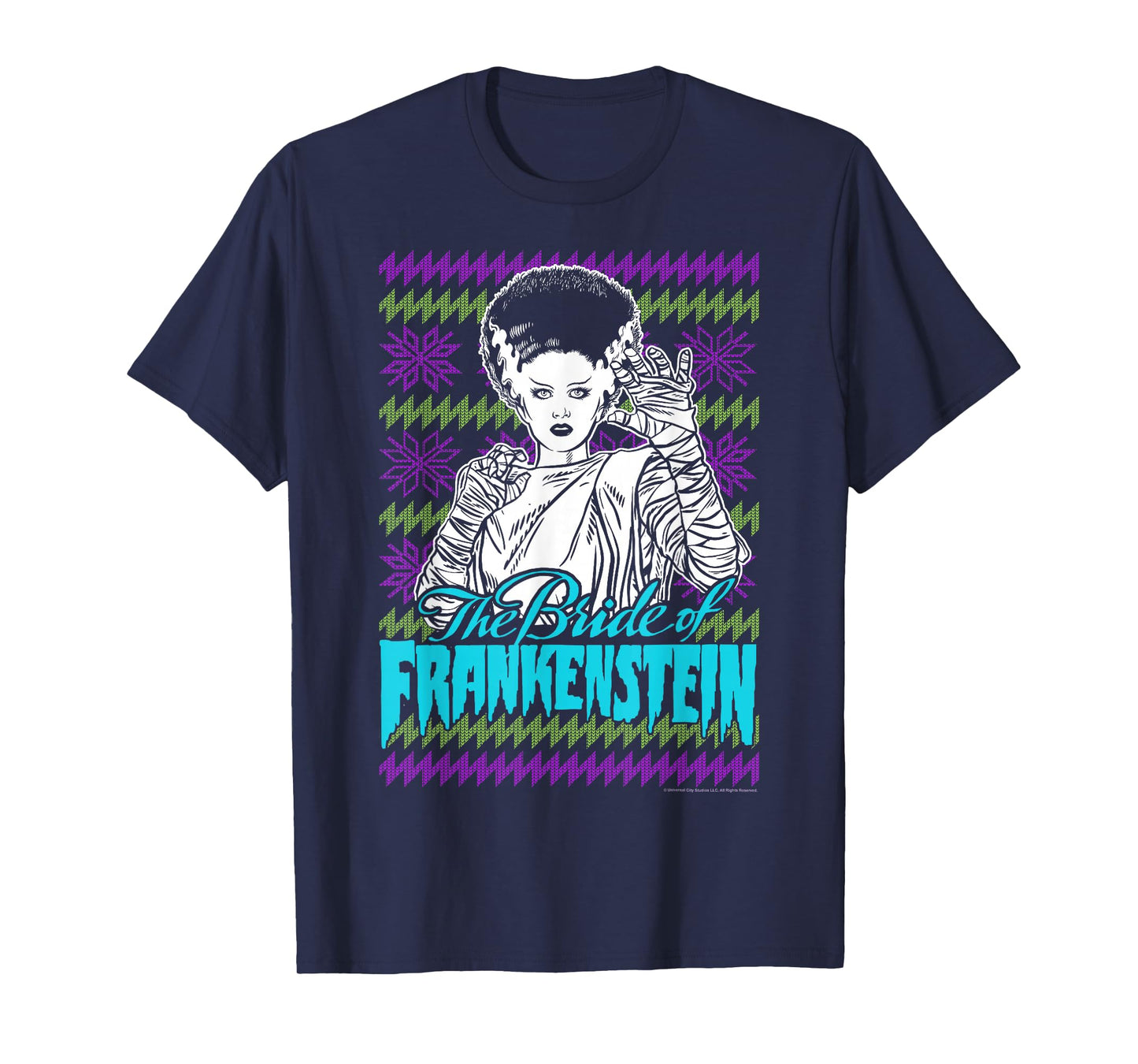 Universal Monsters Christmas The Bride Of Frankenstein C2 T-Shirt