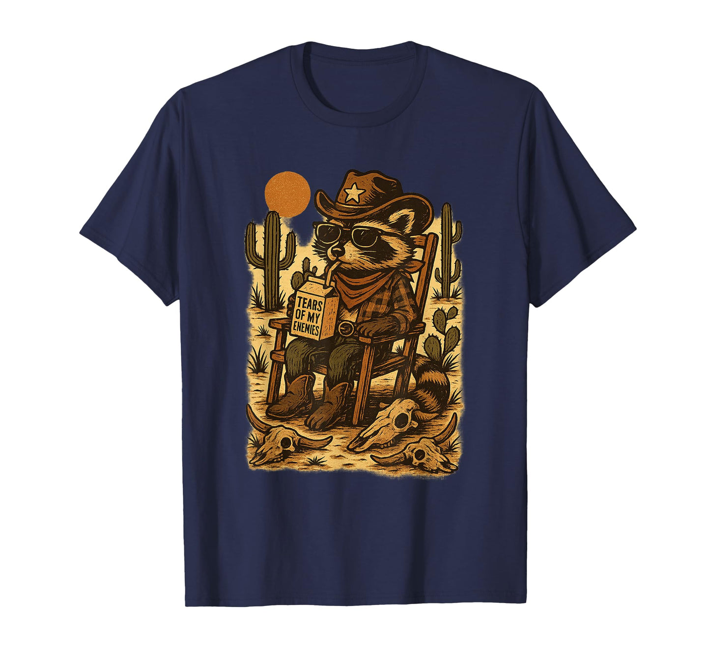 Country Cowboy Raccoon Rodeo Cowgirl Funny Western Texas T-Shirt