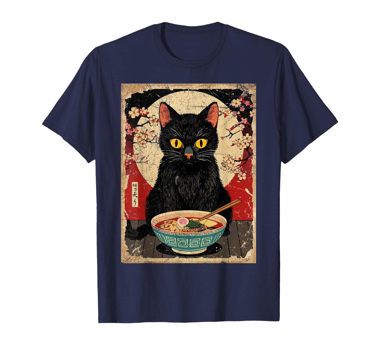 Kawaii Cat Eating Ramen Noodles Funny Anime Gift Girls Teens T-Shirt