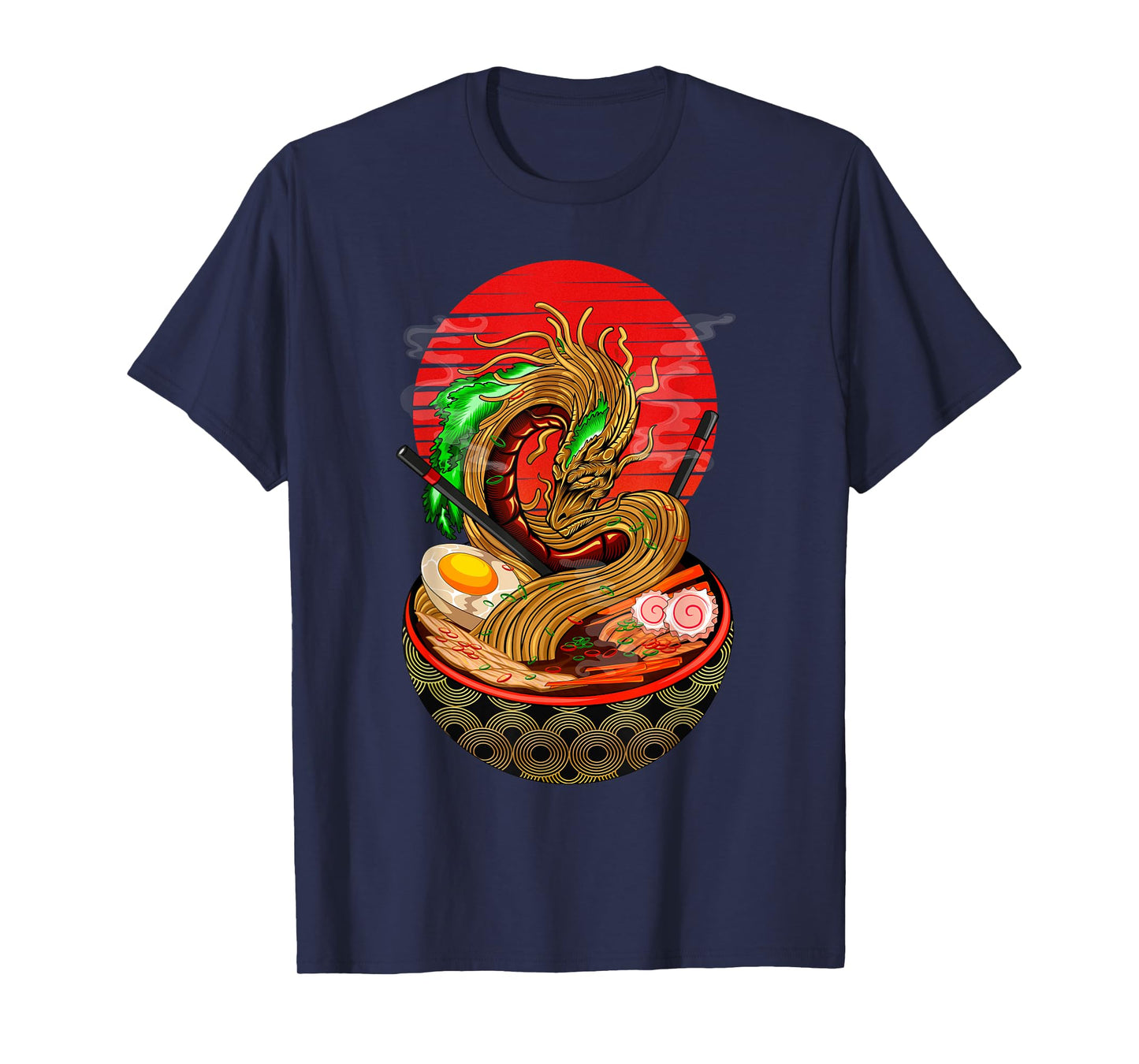 Kawaii Ramen T-Shirt Funny Japanese Asian Noodles Dragon Tee T-Shirt