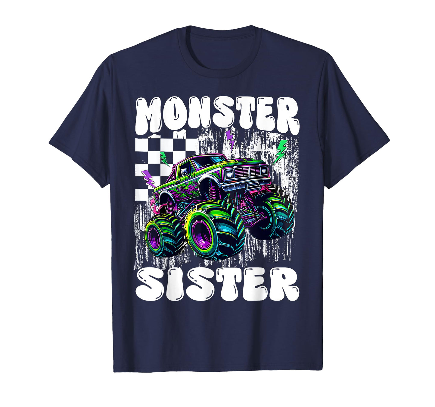 Monster Truck Sister Of Birthday Boy Family Matching Party T-Shirt