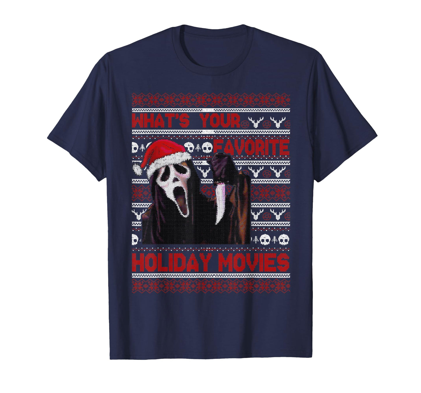 What's Your Favorite Holiday Movies, Grim Reaper Christmas T-Shirt