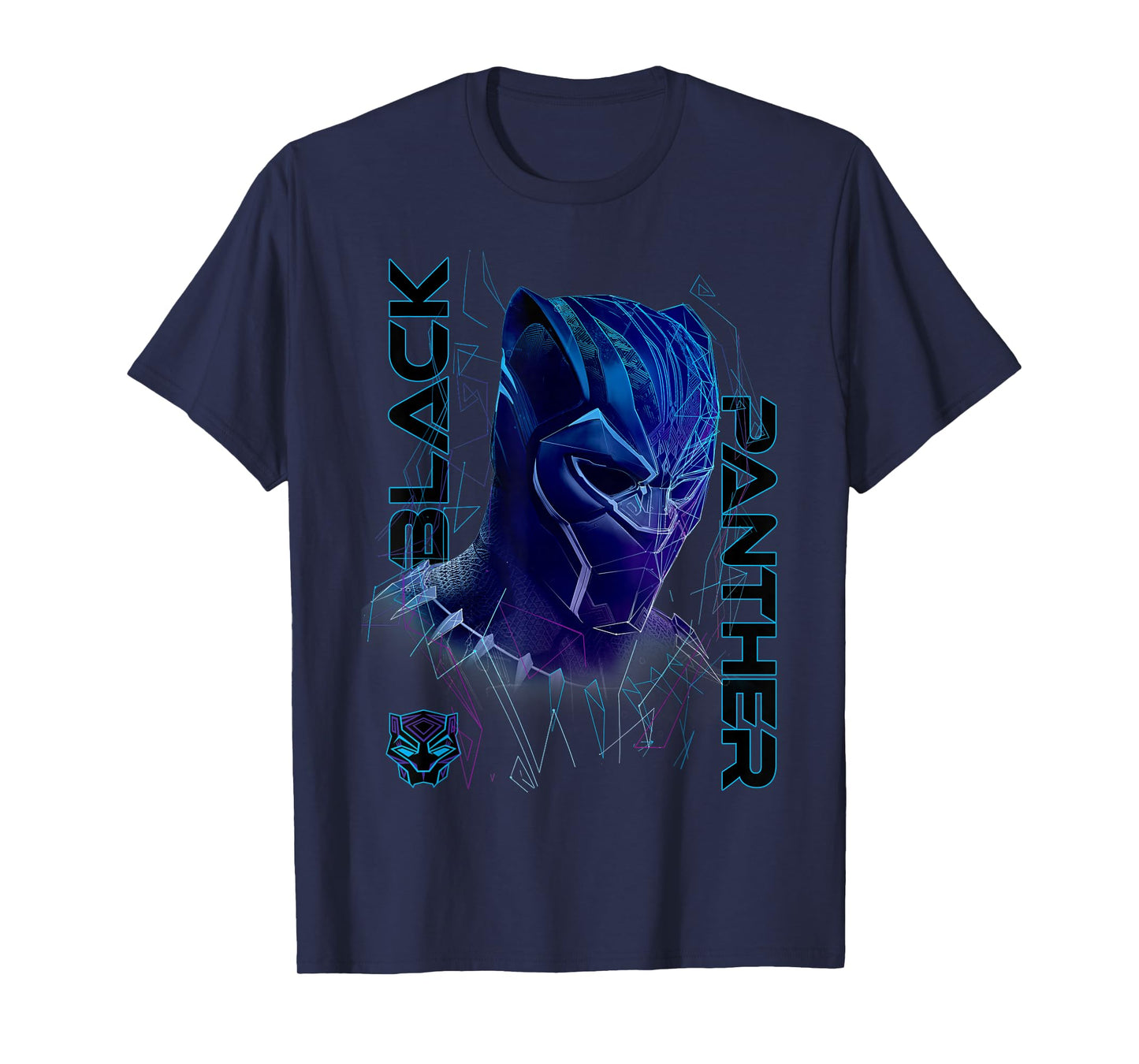 Marvel Black Panther Movie Geo Tech Purple Portrait T-Shirt T-Shirt
