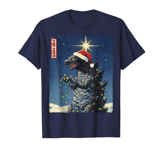Kaiju Christmas Santazilla Japanese Monster Boys Men T-Shirt