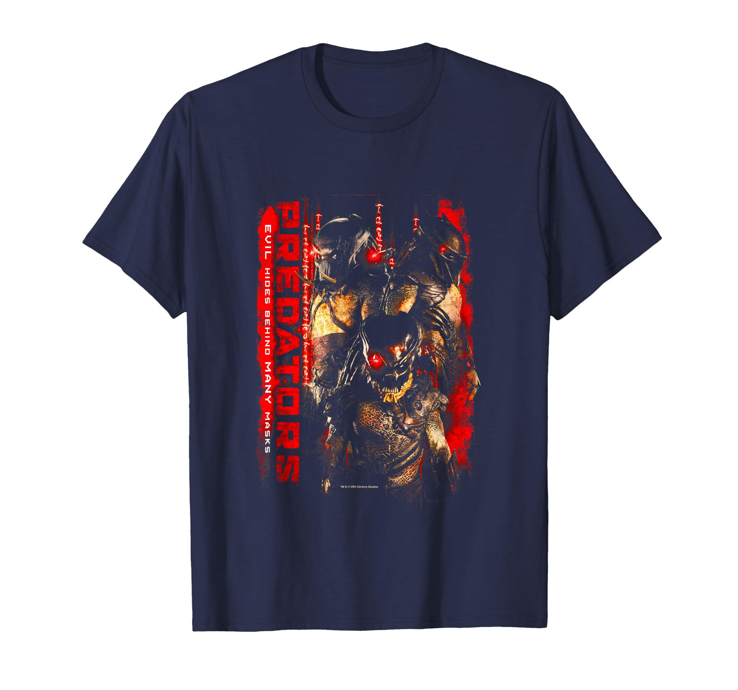 Aliens Iconic Predators Evil Hides Behind Many Mask Poster T-Shirt