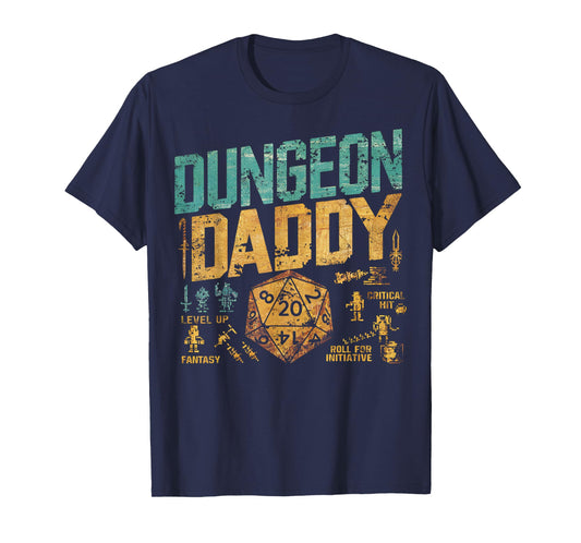 Retro Dungeon Daddy for Father, Fathers Day T-Shirt