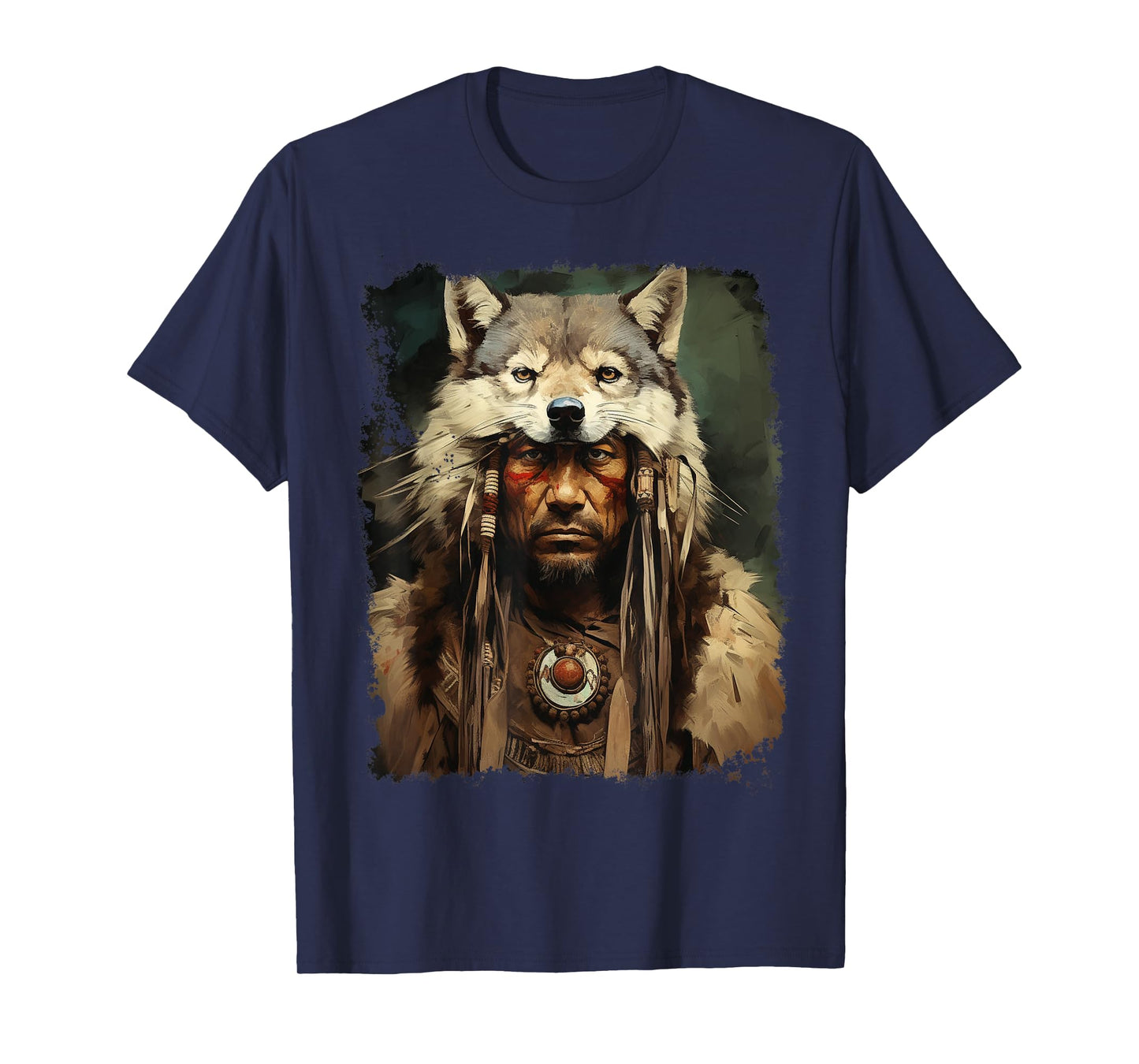 Wolf Native American Men T-Shirt