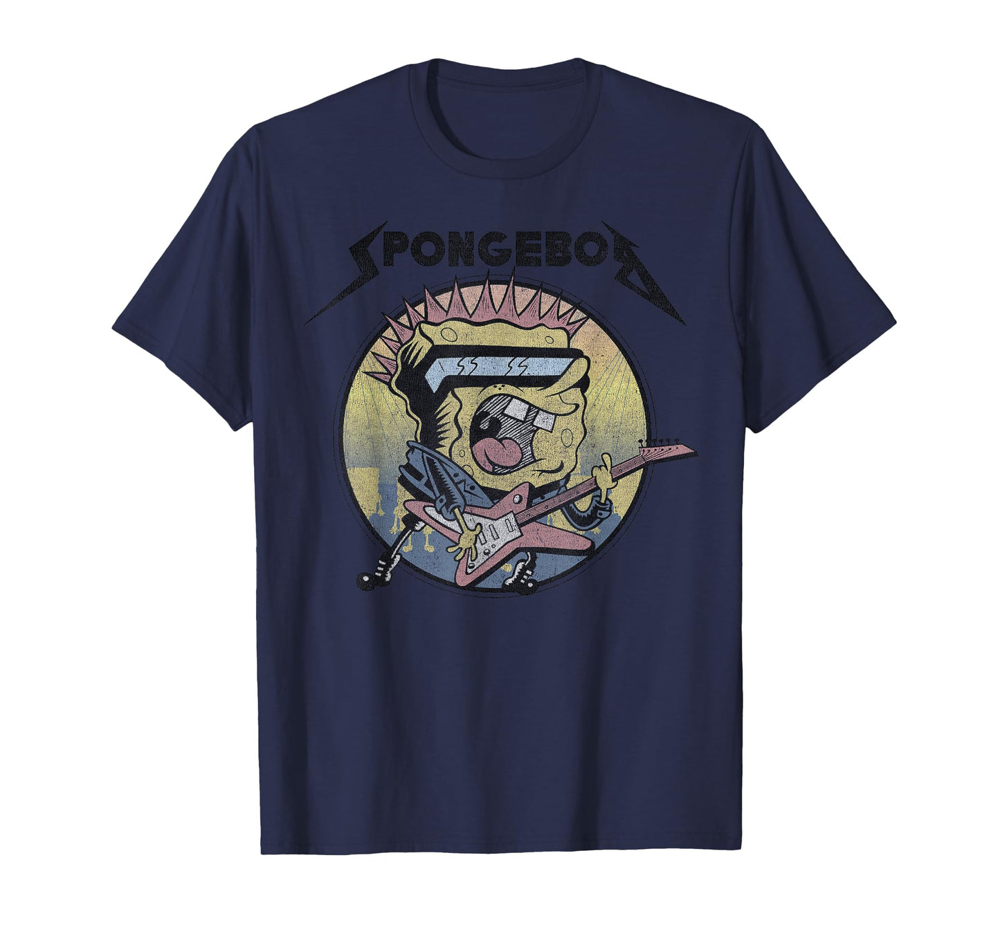 SpongeBob SquarePants Heavy Metal Rock Short Sleeve T-Shirt