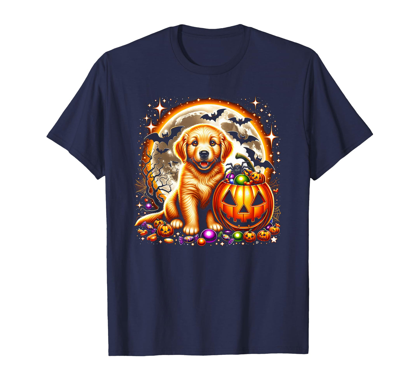 Halloween Golden Retriever Puppy Dog T-Shirt