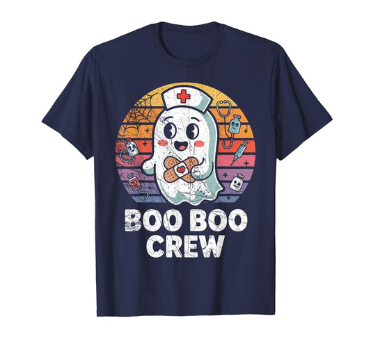 Vintage Retro Boo Boo Crew Nurse Halloween Nurses T-Shirt