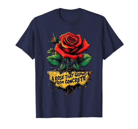 A Growing Rose Street Art Concrete Tattoo T-Shirt