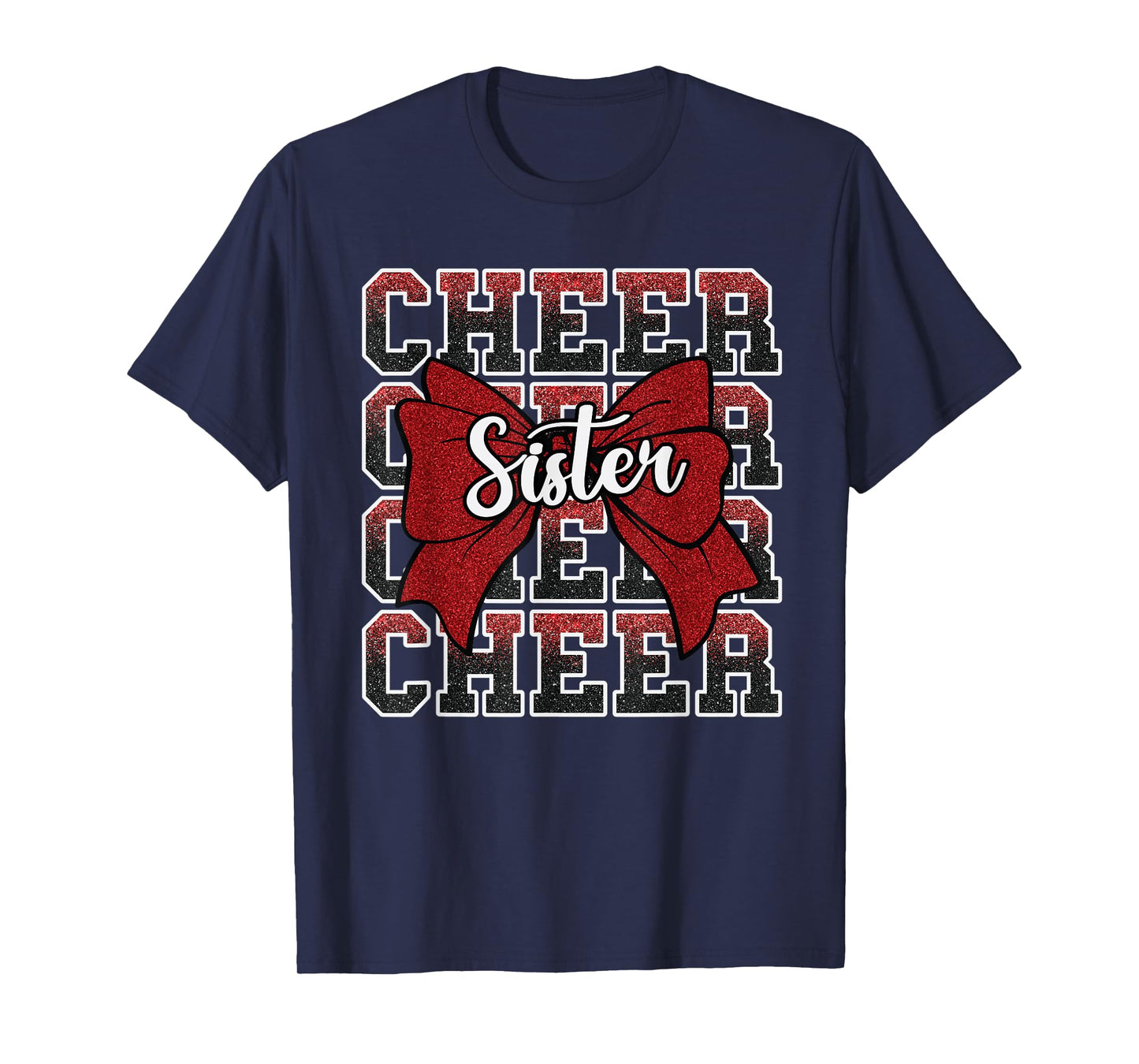 Coquette Cheer Sister Bow Sport Cheerleader Cheerleading Red T-Shirt
