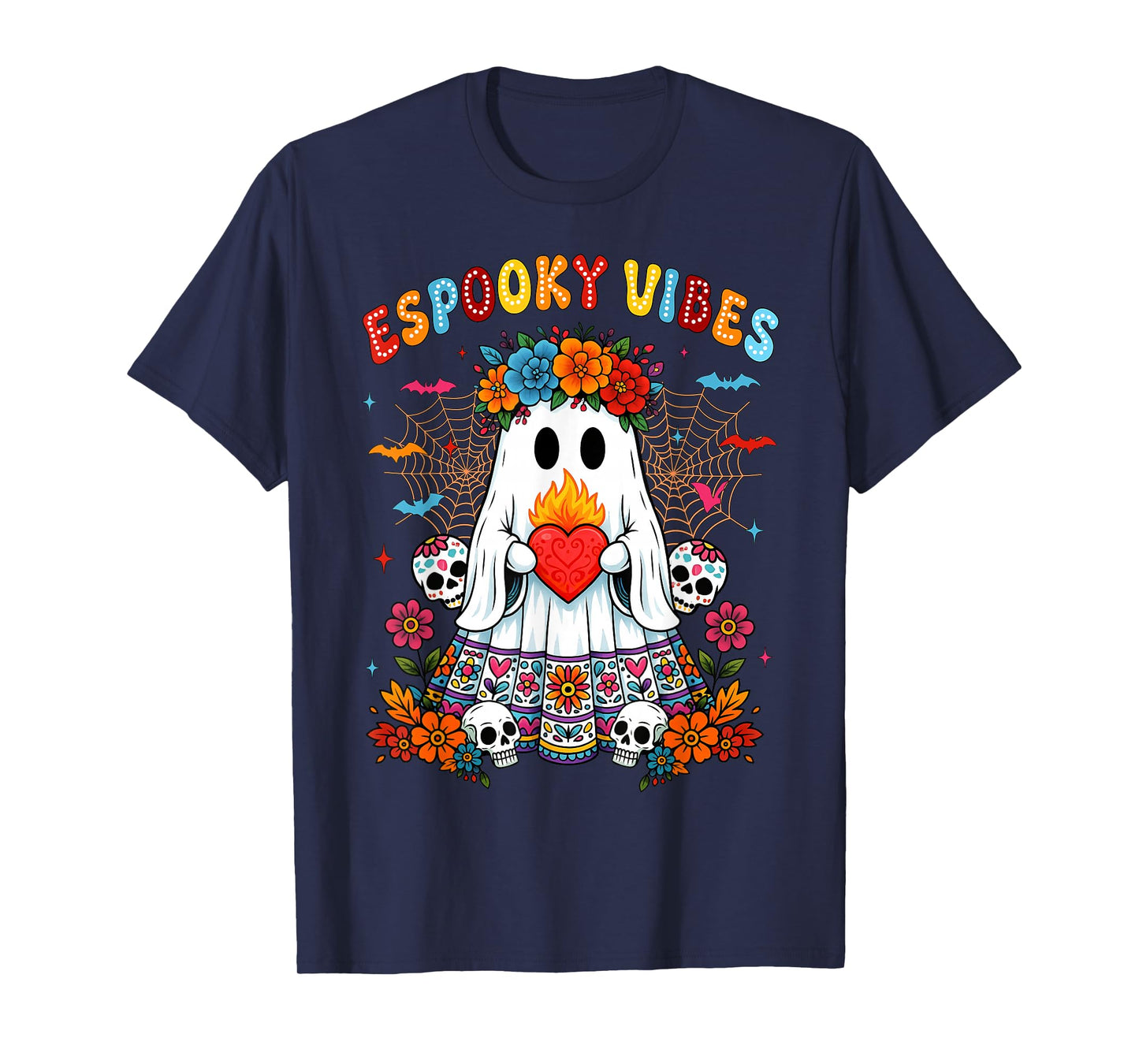 Espooky Vibes Day of The Dead Mexican Halloween Ghost Women T-Shirt
