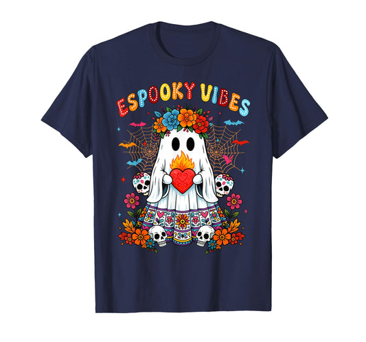 Espooky Vibes Day of The Dead Mexican Halloween Ghost Women T-Shirt