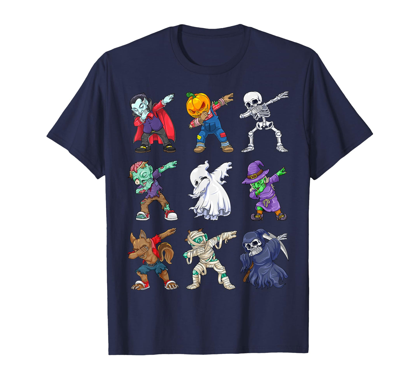 Dabbing Halloween Boys Skeleton Zombie Scary Pumpkin Mummy T-Shirt