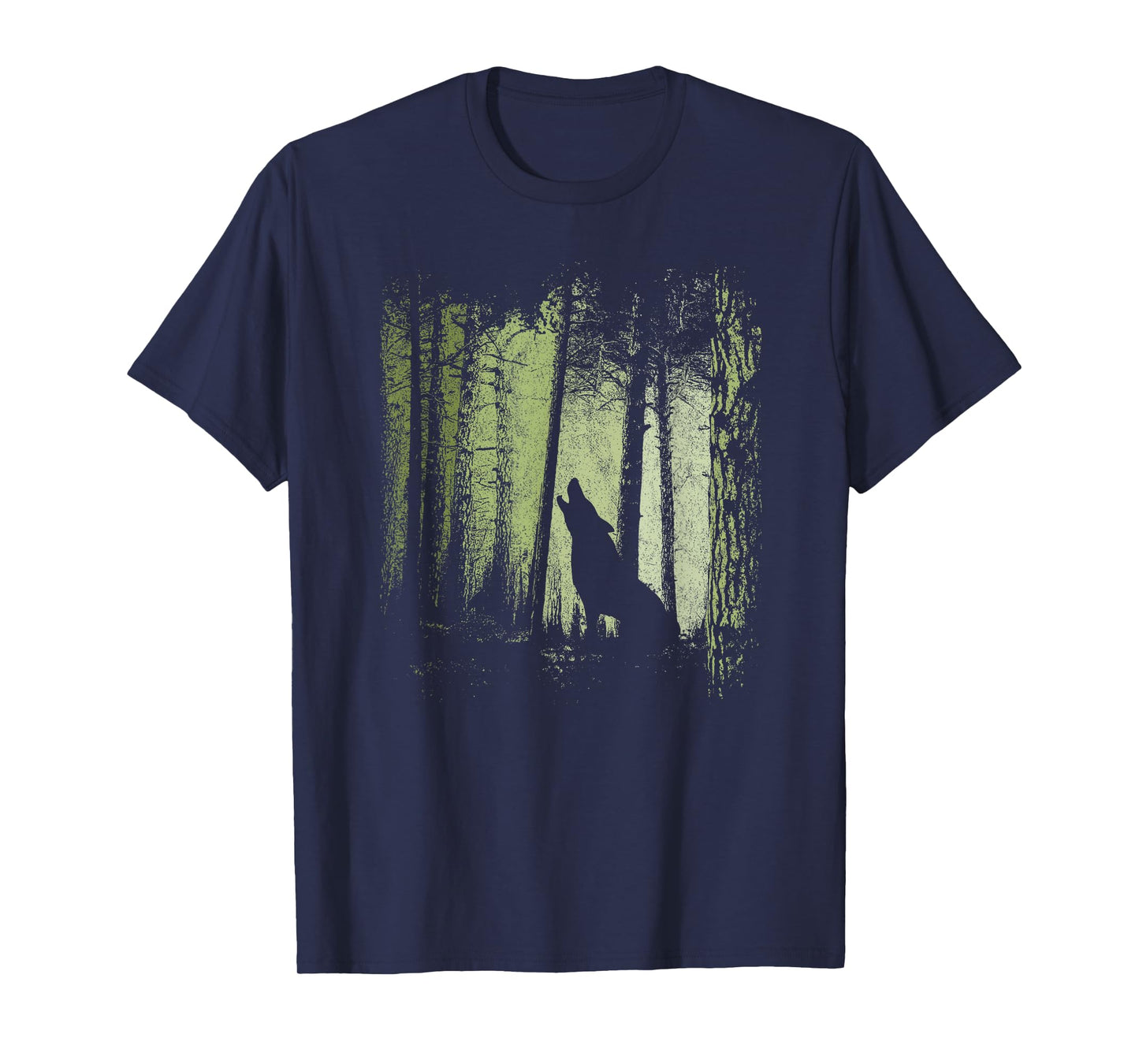 Twilight Forest Romantic Howling Wolf Silhouette T-Shirt
