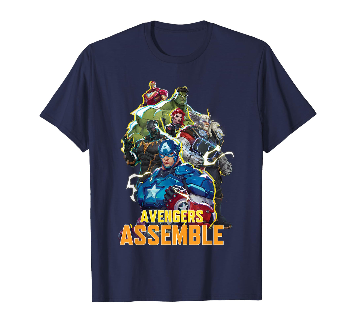 Marvel Rivals Avengers Assemble Electric Group Shot T-Shirt