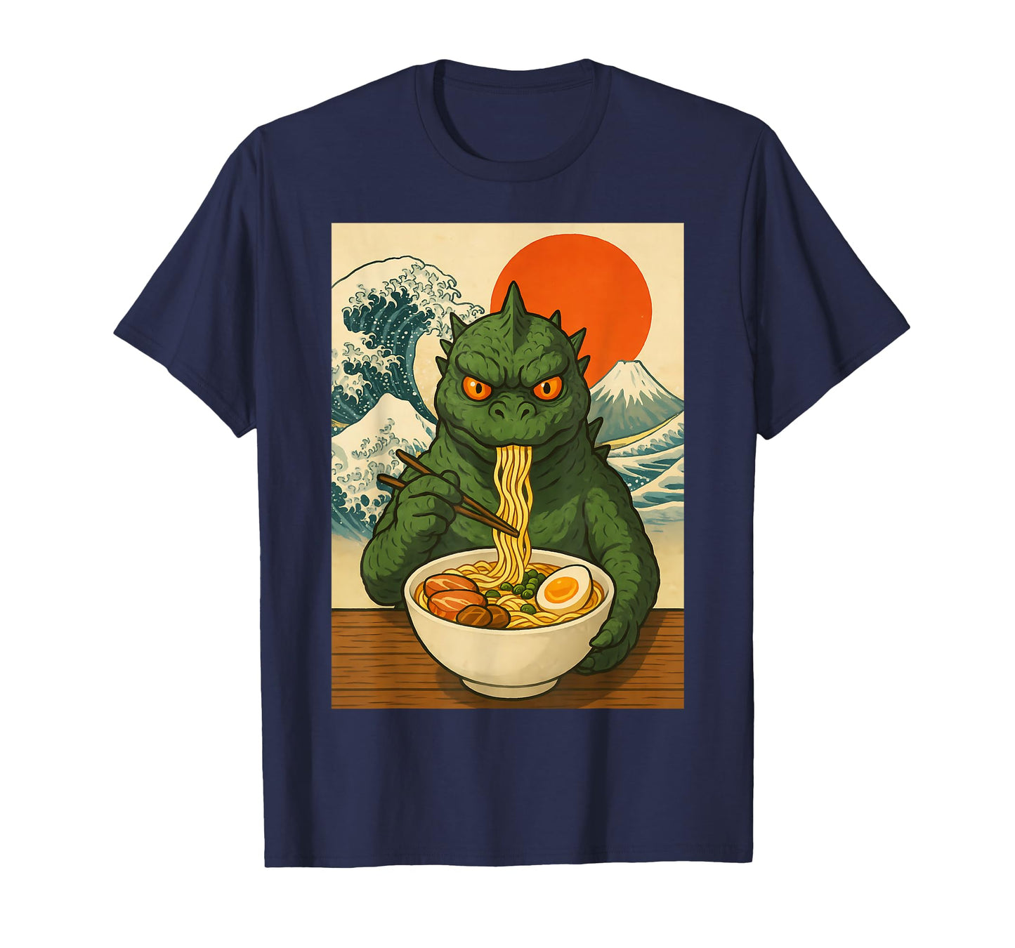 Funny Kaiju Monster Ramen Japanese Kawaii Anime Graphic T-Shirt
