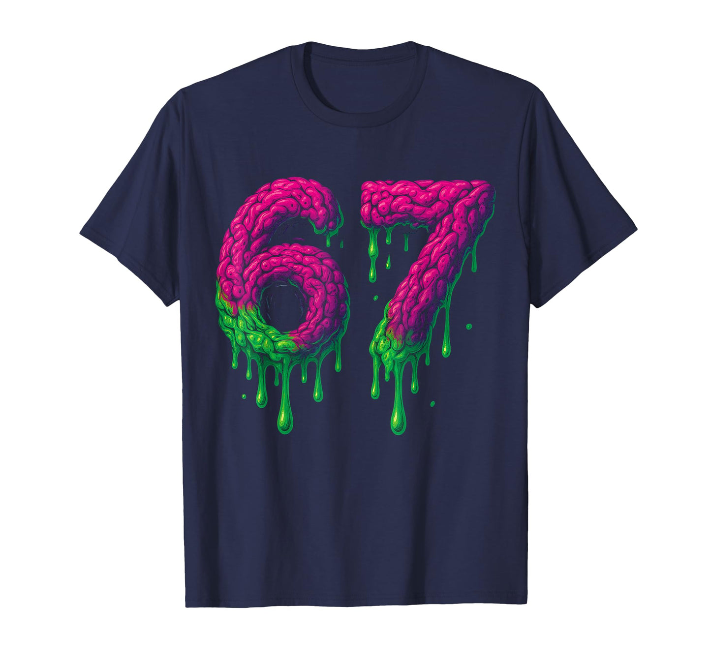 67 Six Seven 6-7 Toxic Brain Drip - Funny Kids Brainrot Meme T-Shirt