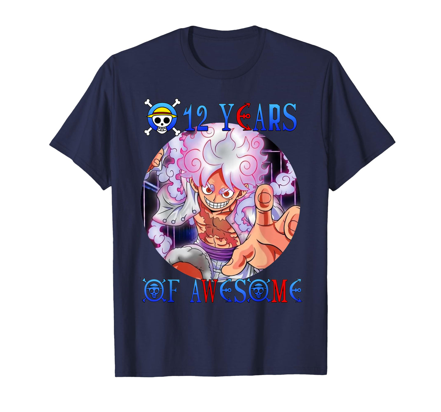 12 Years Of Awesome 12th Birthday Anime Birthday Theme T-Shirt