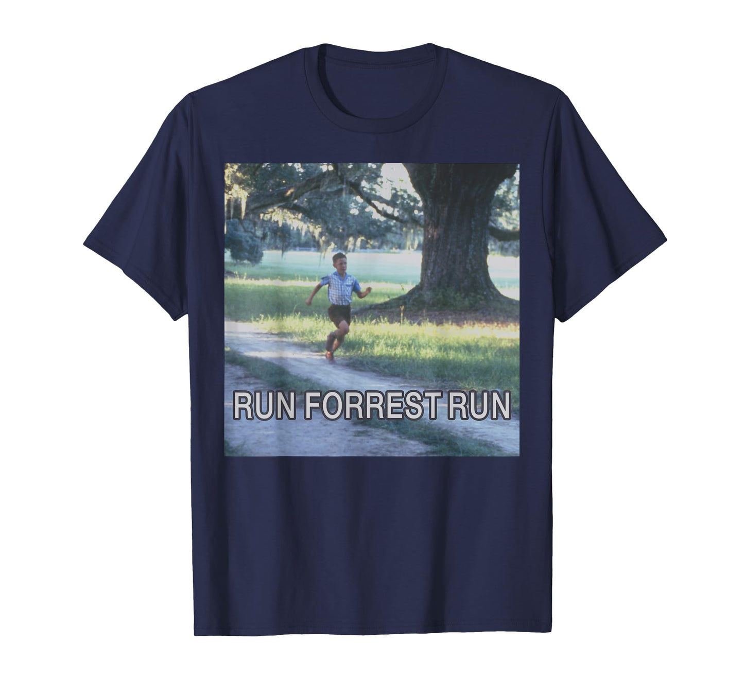 Forrest Gump Run Forrest Run Photo Panel T-Shirt