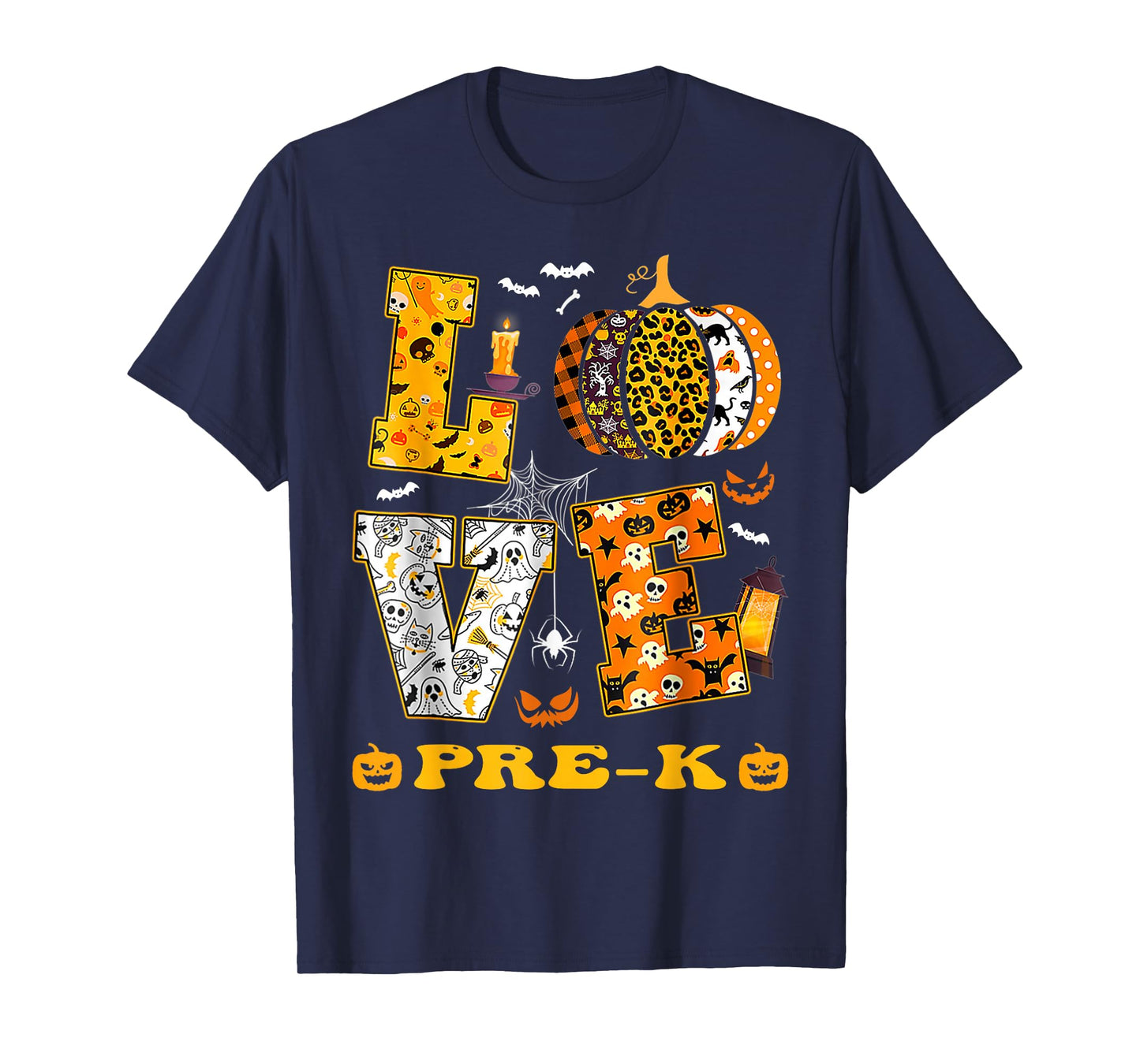 LOVE Pre-K Pumpkin Teacher Student Halloween Costume T-Shirt